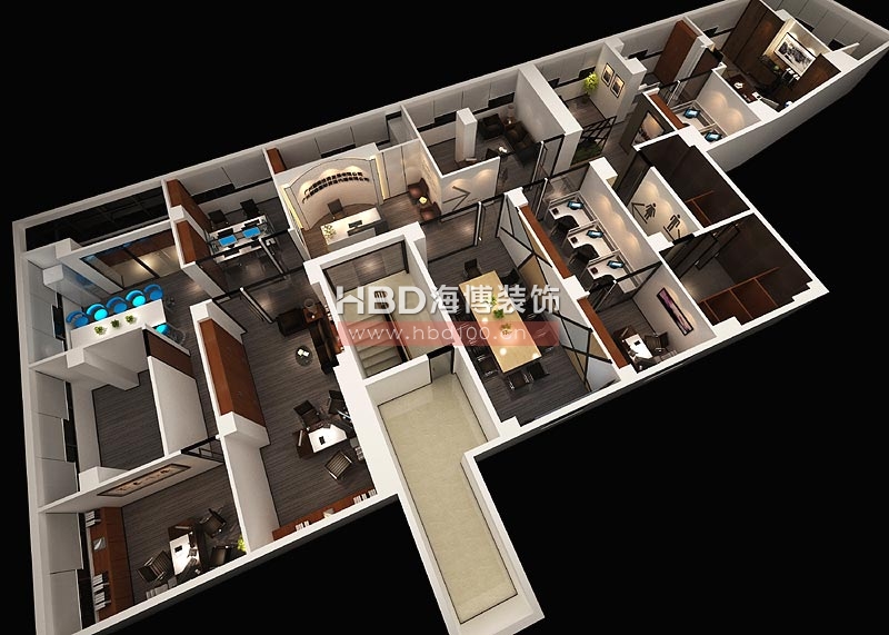 灝維投資公司辦公室裝修案例 經理辦公室設計鳥瞰圖 灝維投資公司辦公室裝修案例 經理辦公室設計鳥瞰圖