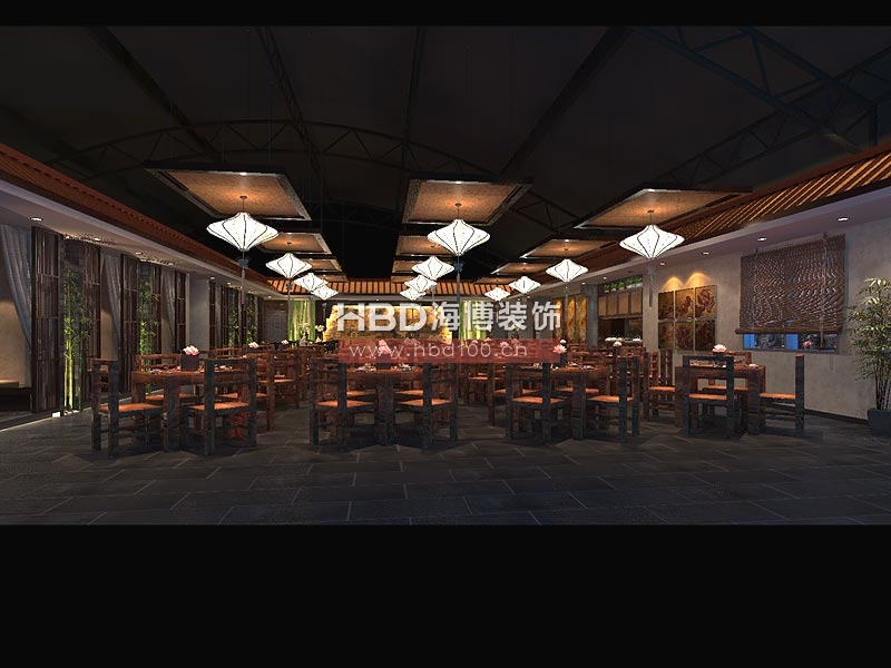 素雅齋堂茶樓裝修設(shè)計 大廳