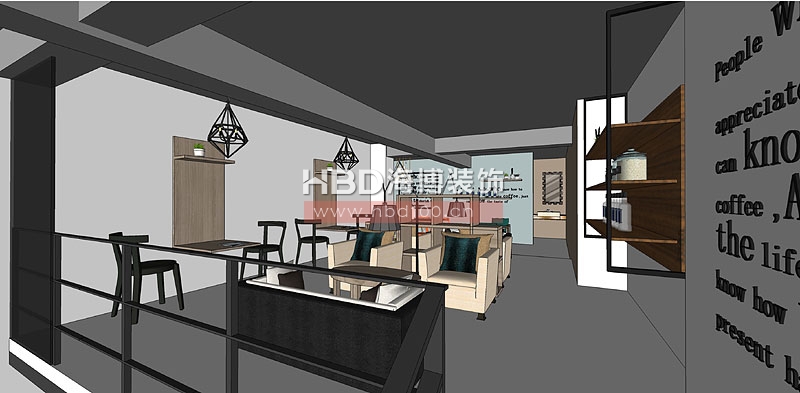 咖啡廳設(shè)計(jì)二樓雅座2
