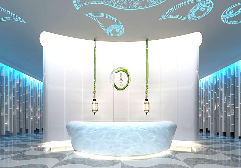 翡翠薈SPA會所裝修設(shè)計 前臺效果 翡翠薈SPA會所裝修設(shè)計 前臺效果